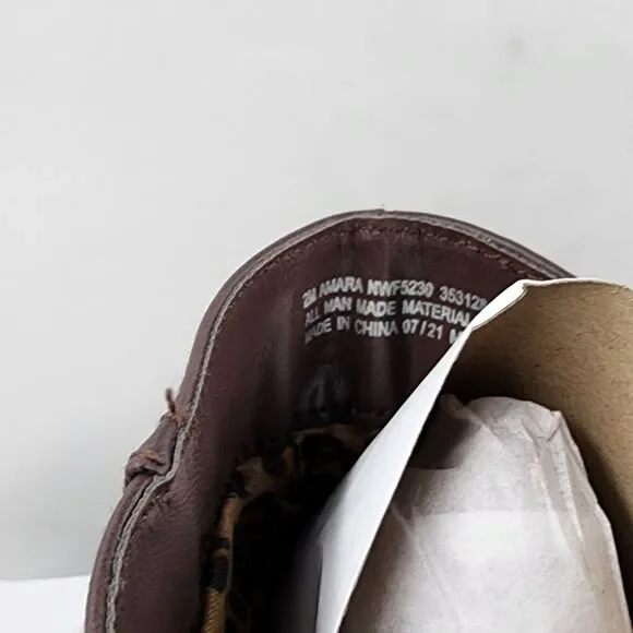 Nine West Amara Bootie Little Girls 2M Brown Almond Toe Block Heel Zip Closure~ - Picture 12 of 15